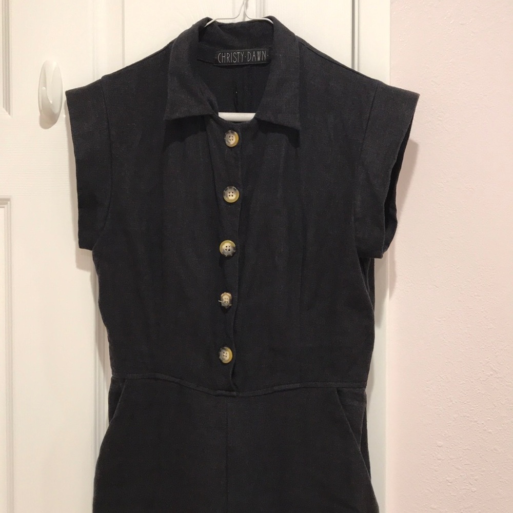 Christy Dawn Phoebe Jumper in Noir Linen